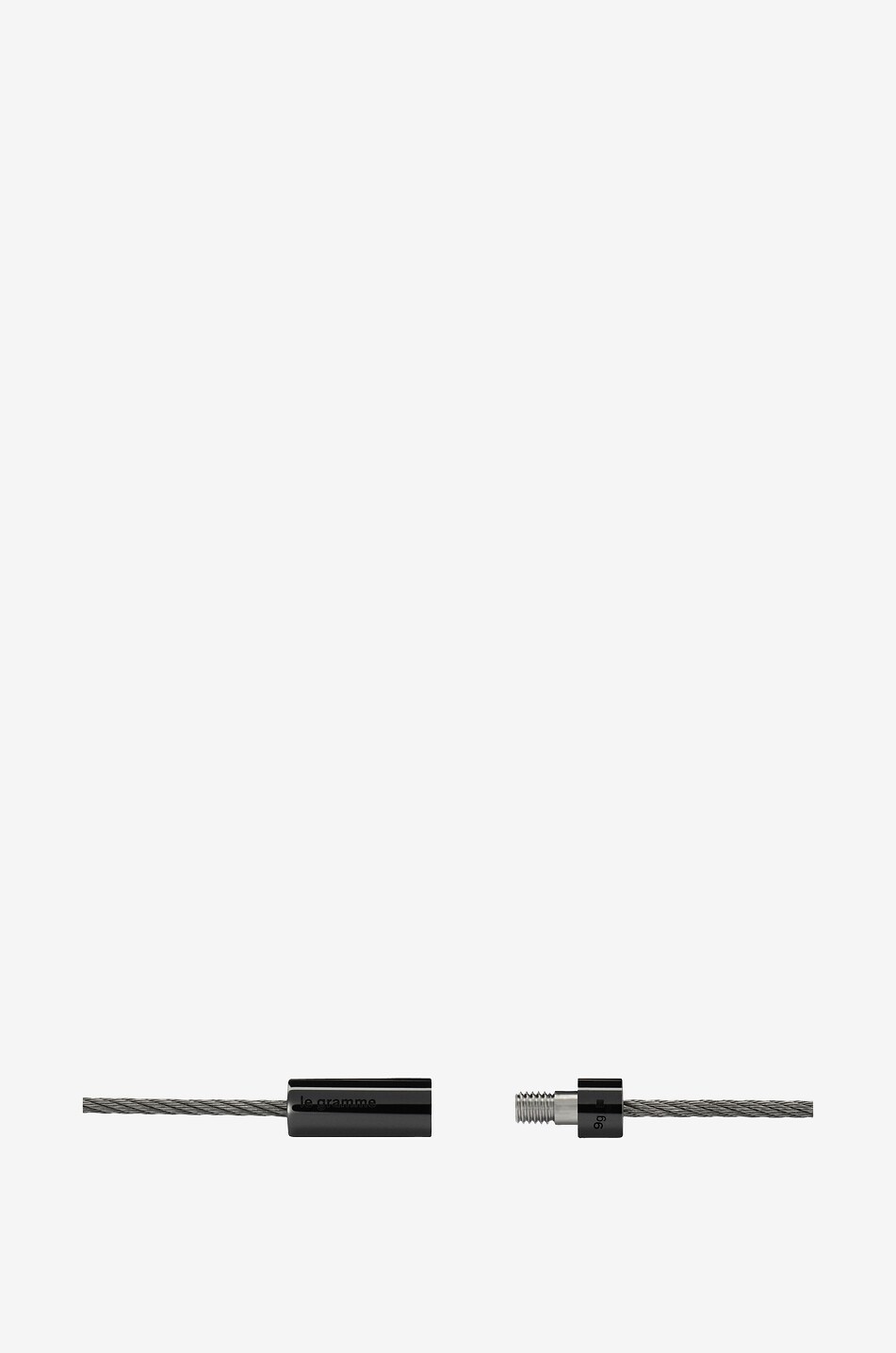 LE GRAMME Bracelet câble double tour en argent poli et céramique Câble Double Tour Le 7 g Homme NOIR 2